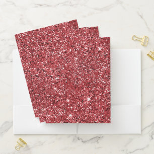 Red Glitter Sparkle Pocket Folder