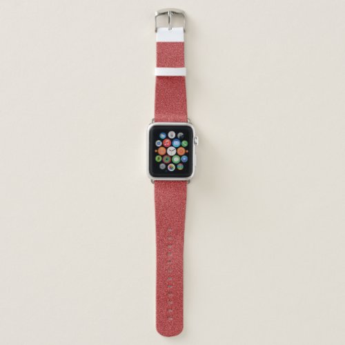 Red Glitter Sparkly Glitter Background Apple Watch Band