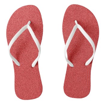 Red Glitter  Sparkly  Glitter Background Flip Flops by sitnica at Zazzle