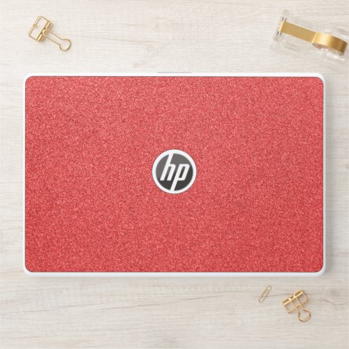 Red Glitter Sparkly Glitter Background HP Laptop Skin