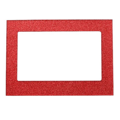 Red Glitter Sparkly Glitter Background Magnetic Frame
