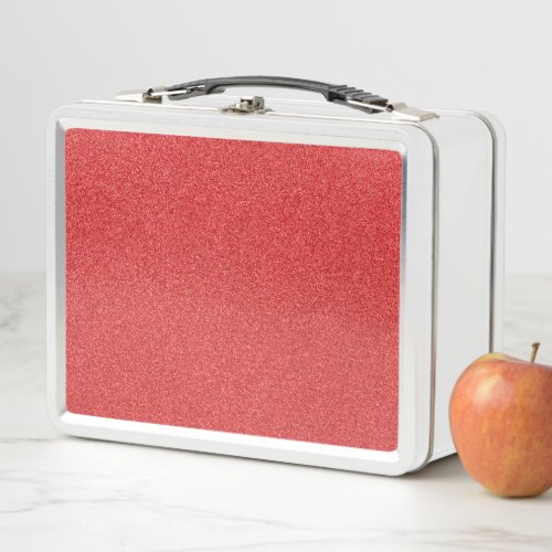 Red Glitter Sparkly Glitter Background Metal Lunch Box