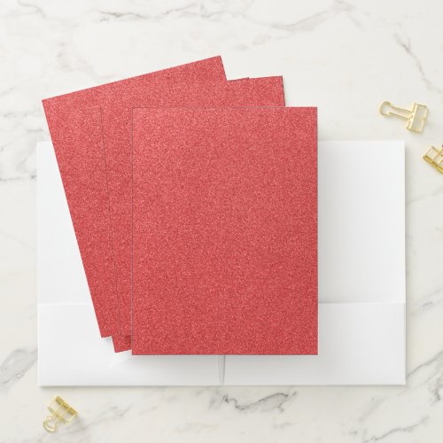 Red Glitter Sparkly Glitter Background Pocket Folder