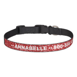 Red Glitter Sparkly Pet Name Phone Number Pet Collar