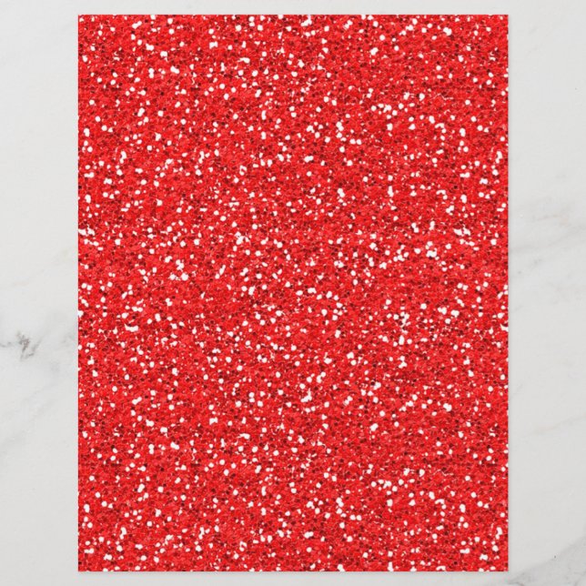 Red Glitter Texture Scrapbook Paper (Front)