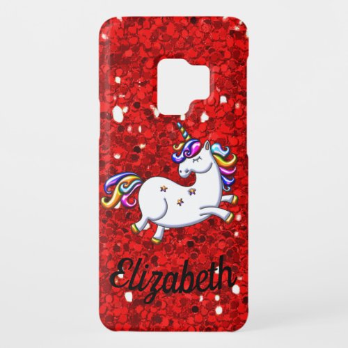 Red Glitter Unicorn Case_Mate Samsung Galaxy S9 Case