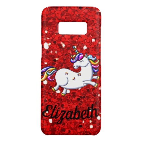 Red Glitter Unicorn Case_Mate Samsung Galaxy S8 Case