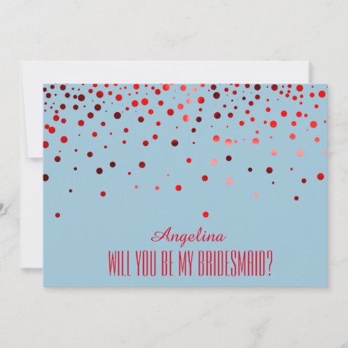 Red Glitter Will you be my bridesmaid Invitation