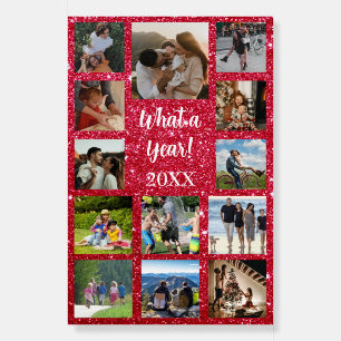 Red Glitter Year Summary Foam Board