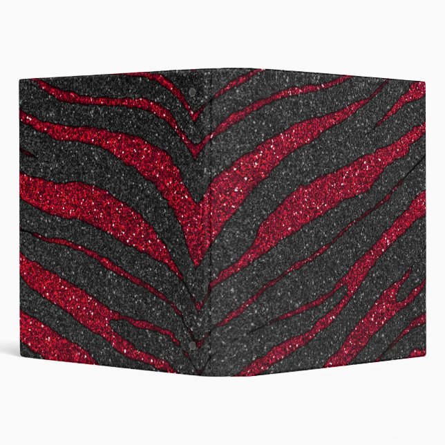 Red Glitter Zebra Print Binder (Background)