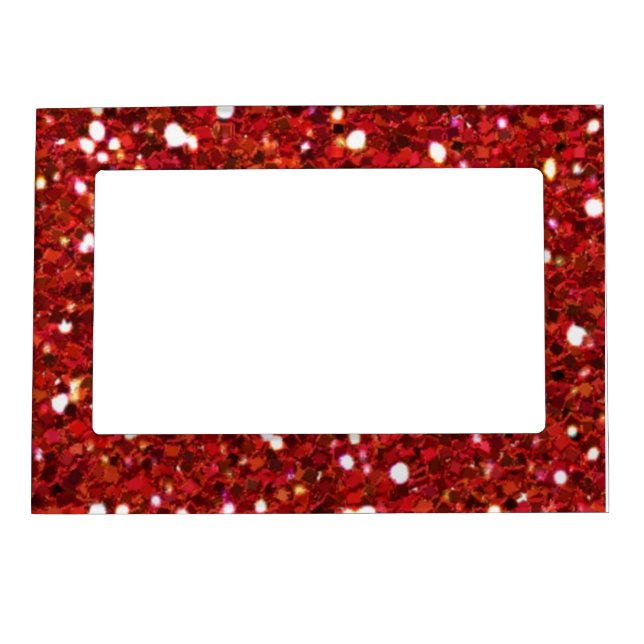 Red Glitters Magnetic Picture Frame (Front)