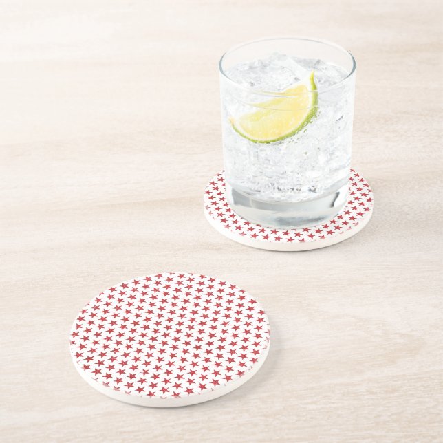 Red glitters stars  coaster (Side)