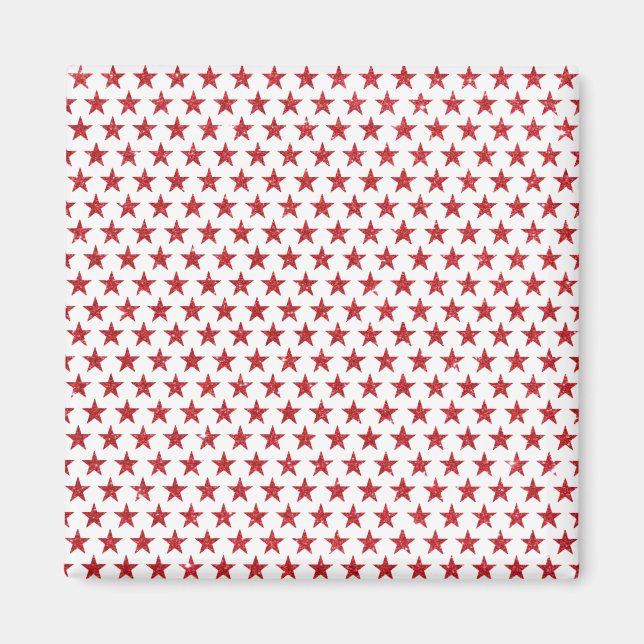 Red glitters stars  magnet (Front)