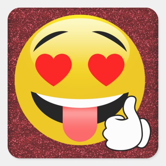 Red Glittery Heart Eyes Thumbs Up Emoji Stickers Red Glittery Heart Eyes Thumbs Up Emoji Stickers