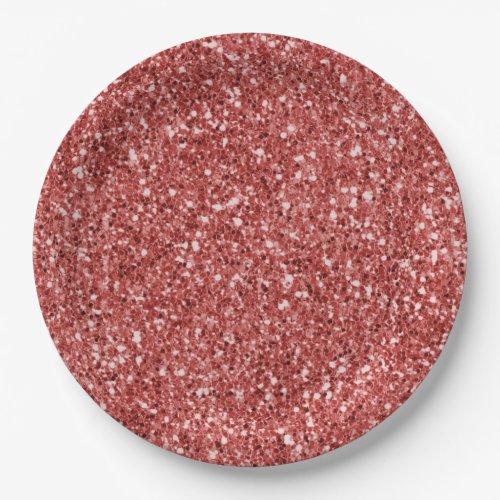 Red Glitz Glitter    Paper Plates