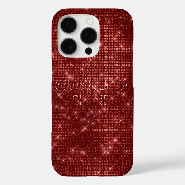 Red Glitzy Chic Glam Sparkle Case-Mate iPhone Case (Back)