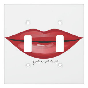 Red Glossy Lips Kiss Chic Modern Glam Beauty Light Switch Cover