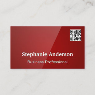 Red Glossy QR Code Business Card