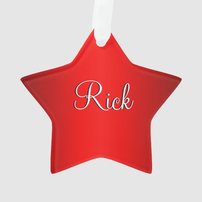 Red Glow Double Name Ornament (Back)