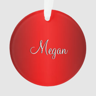 Red Glow Double Name Ornament