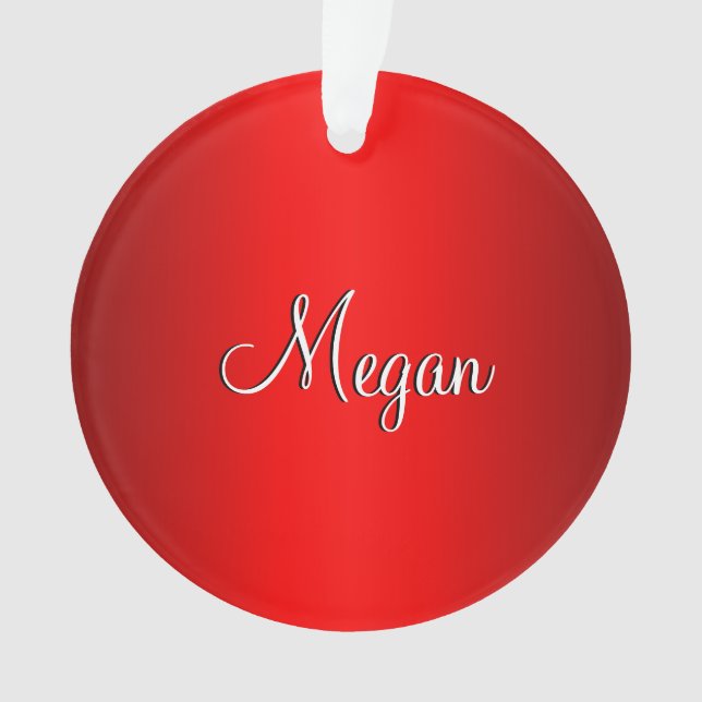 Red Glow Double Name Ornament (Front)
