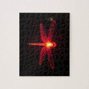 Red Glowing Dragonfly Jigsaw Puzzle