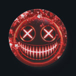 Red Glowing Smiling Face Cinders Halloween Party Paper Plates<br><div class="desc">Customize with any text. Matching items are available.</div>