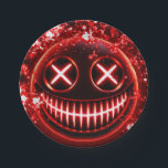 Red Glowing Smiling Face Cinders Halloween Party Paper Plates<br><div class="desc">Customize with any text. Matching items are available.</div>