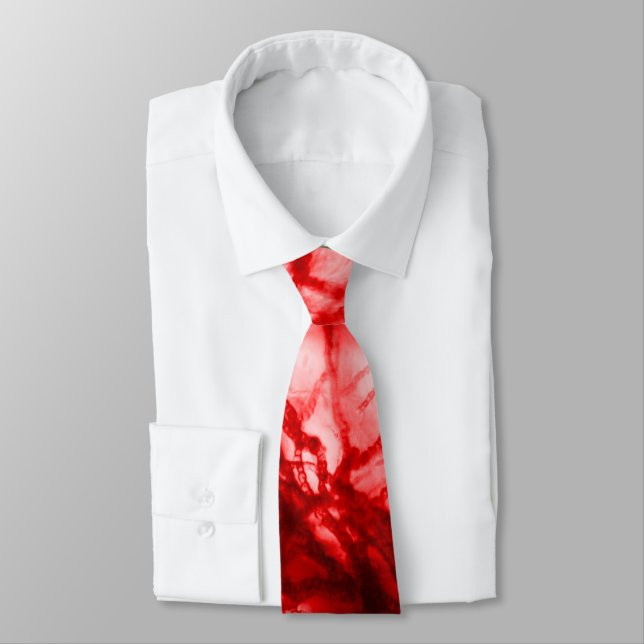 Red Gnarled Mold Neck Tie (Tied)