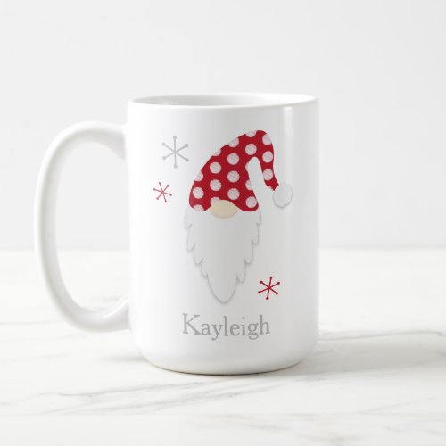 Red Gnome And Snowflake Holiday Mug