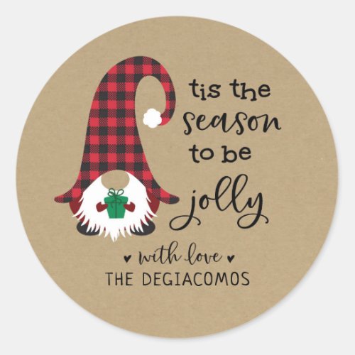 Red Gnome Tis The Season Sticker