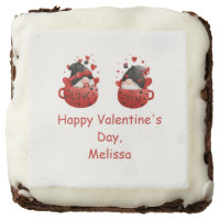Red Gnomes Cute Whimsical Adorable Valentine's day Brownie