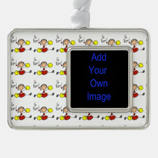 Red Go Team Cheerleader Christmas Ornament (Front)