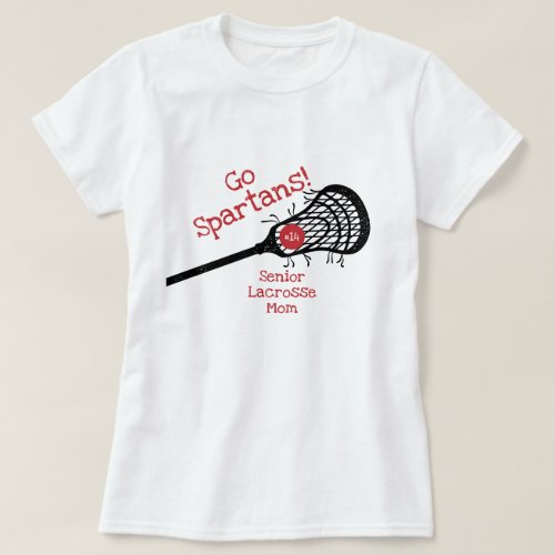 Red Go Team Lacrosse Mom T-Shirt