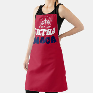 red God Family Country Freedom ULTRA MAGA Apron