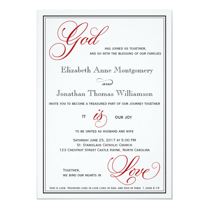 Red God Is Love Christian Wedding Invitations Zazzle Com