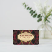 Red Goddess Temple Tarot Business Cards (Standing Front)