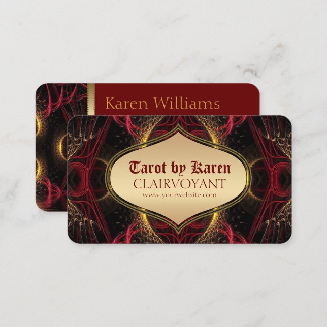 Red Goddess Temple Tarot Business Cards (Front/Back)