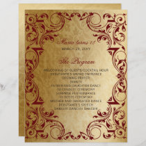 Red Gold 18 Candles and Roses Ceremony Program