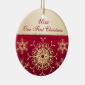 Red, Gold 1st Christmas Keepsake Ornament (Right)