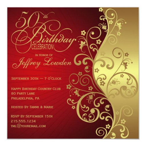 Red Birthday Party Invitations 3