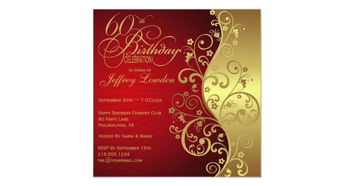 60th birthday invites