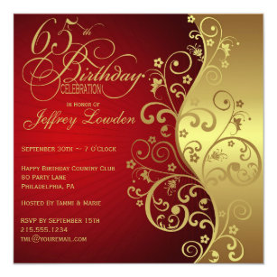 65th birthday invitations zazzle
