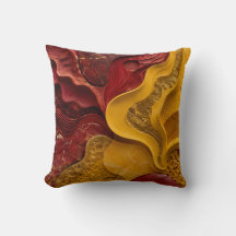 Red Gold Abstract Bold Fire Art Gift