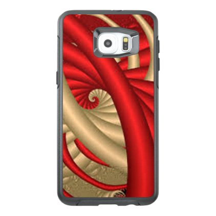 REd &amp; Gold Abstract Pattern OtterBox Samsung Galaxy S6 Edge Plus Case