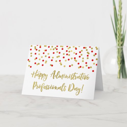 Red Gold Administrative Professionals Day Card