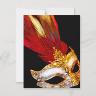 Red, Gold, and Black Masquerade Invitation