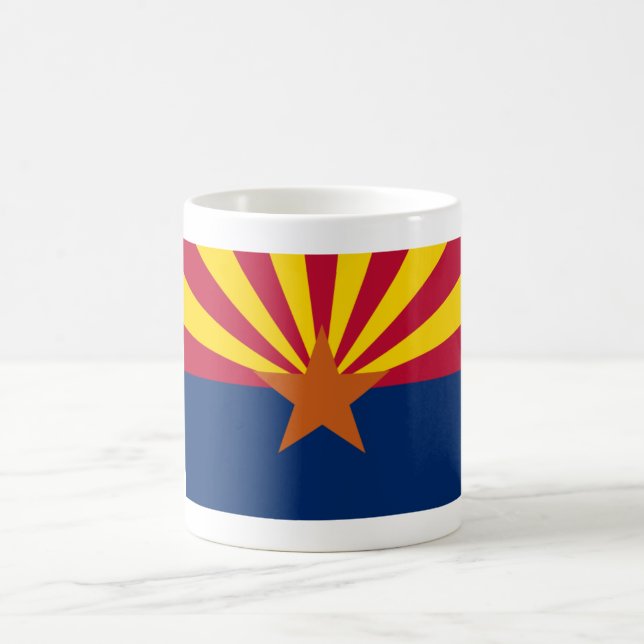 Red Gold and Blue Flag of Arizona Coffee Mug (Center)