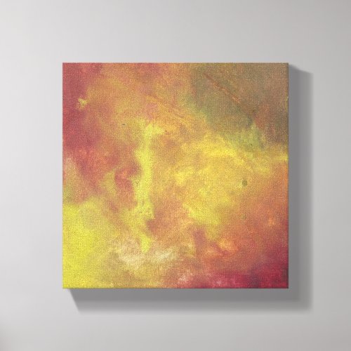 Red Gold and Green Abstract Oil Painting Canvas Print