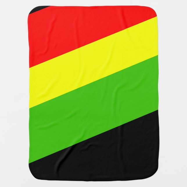 Red, gold and green baby blanket (Front)